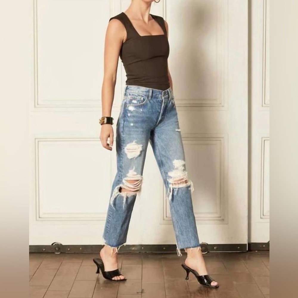 Boyish The Tommy High Rise Straight in Angel Heart Size 25 NWT